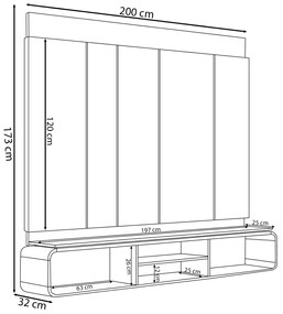 Painel Home Decorativo Zendaya MDP/MDF TV até 75 Polegadas Portas Tauari/Off White G77 - Gran Belo