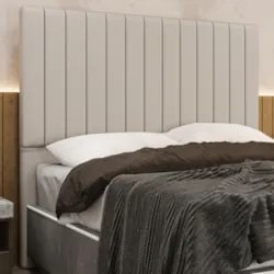 Cabeceira Cama Box Queen 160cm Estofada Plutus Sintético Bege Z04 - Mp
