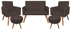 KIT 01 NAMORADEIRA COM 02 POLTRONAS E 02 - Marrom