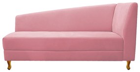 Recamier Valéria 140cm Lado Esquerdo Suede Rosa Bebê- ADJ Decor