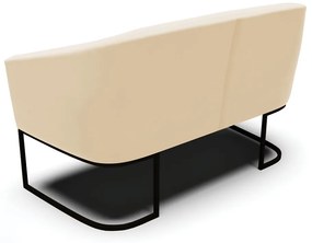 Sofá 2 Lugares Namoradeira Industrial Preto Stella Suede D03 - D'Rossi - Bege