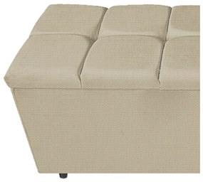 Calçadeira Estofada Manchester 90 cm Solteiro Linho Bege - ADJ Decor