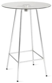 Mesa Bistro Vegas com Tampo de Vidro Base Cromada 69 cm (DIAM) - 55745 Sun House