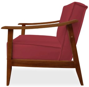 Poltrona Decorativa Vincenzza Veludo Vermelho