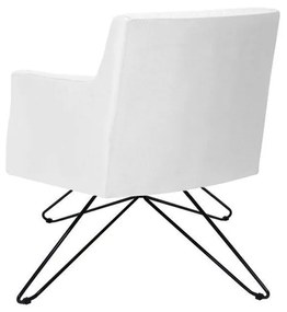 Poltrona Decorativa Nagoya Base Orby PU Sintético Branco G15 - Gran Belo