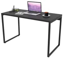 Mesa de Escritório Office 120cm Estilo Industrial Prisma Preto C08 Oni