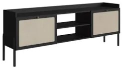 Rack Para Sala Bancada de TV 65 Pol Pés Madeira Arlo A10 Nero/Preto -