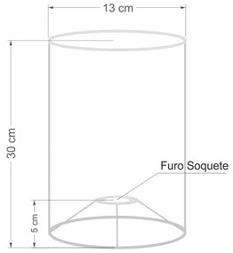 Cúpula Abajur Cilíndrica Cp-8002 Ø13x30cm Bordô