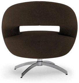Poltrona Decorativa Base Giratória Topázio Veludo Marrom - Sheep Estofados - Marrom