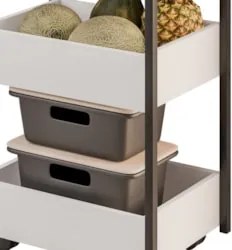 Carrinho Organizador Fruteira 3 Prateleiras Industrial Liss Z34 Branco