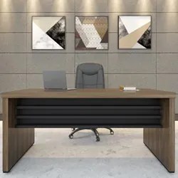 Mesa para Escritório 158cm Tamburato Executiva A06 Marrom/Preto - Mpoz