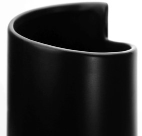 Vaso Decorativo em Cerâmica Cilíndrico Preto 33x11 cm - D'Rossi