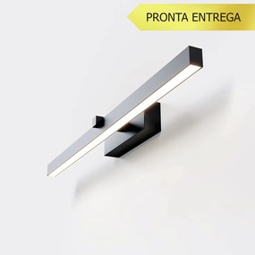 Arandela Horizontal Long 5X8,5X60Cm Led 9W 3000K - Qimporta Ar2524 (PRETO)