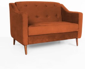 Namoradeira Bruna 1,20 m 2 Lugares Pés Palito Suede Telha