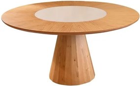 Mesa Luna com Tampo Giratório Off White Mesa Luna Cinamomo Tampo Giratório Titanium