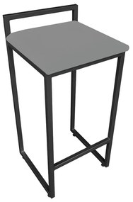 Banqueta Alta Industrial Pietra Suede Base Preto D'Rossi - Grafite