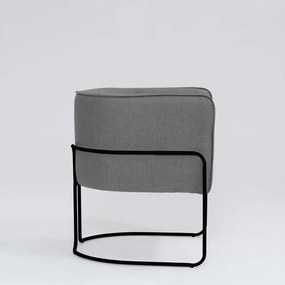 Poltrona Decorativa Belinda D07 Base Aço Linho Mescla Cinza - D'Rossi