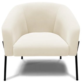 Poltrona Decorativa Pé de Ferro Preto Kit 2 Stella Veludo D03 - D'Rossi - Bege