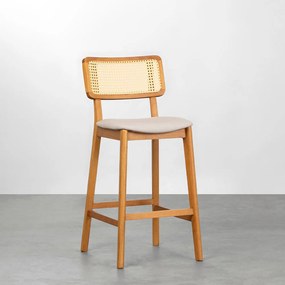 Banqueta Lalá Palha Creme Linne Cru - Banqueta Lalá Palha Creme - Linne Cru