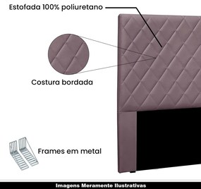 Cabeceira Decorativa 1,40M Baelon Veludo Uva G63 - Gran Belo