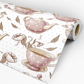 Papel de parede adesivo casual xícaras