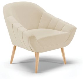 Poltrona Giovana Linho Pés Palito Natural - Indo Decorar - A27 Areia