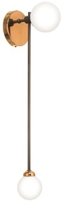 Arandela Bugle Haste Longa 18X12X65Cm Globo Ø08Cm / Ø10Cm 2Xg9 - Old A... (PRETO, FOSCO (Branco))