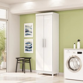 Armário Multiuso 61cm Alto 2 Portas Prateleiras Guiné V01 - D'Rossi - Branco