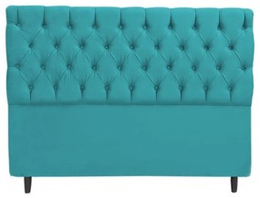 Cabeceira Cama Box Casal King 195cm Nicole Capitonê Suede Turqueza - Sheep Estofados - Água