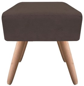 Puff Banqueta Decorativo Pé Palito Natural Ibiza Suede Marrom D03 - D'Rossi