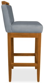 Kit 4 Banquetas Decorativa Elis Veludo Cinza