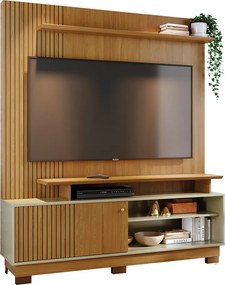 Estante de TV 65 Pol 160cm com Pés para Sala Quirel Cumaru/Opala M20 - D'Rossi
