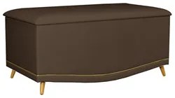 Calçadeira Baú Solteiro 90cm com Tachas Imperial J02 Veludo Chocolate