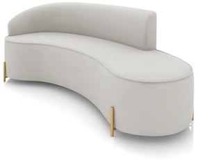 Sofá 4 Lugares Orgânico 220cm Pé Dourado Morgan Veludo D03 - D'Rossi - Cinza