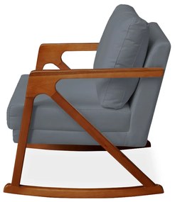 Poltrona Mona Amber Balanço Veludo Cinza Grafite