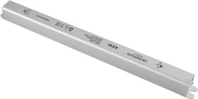 Driver Slim Cromado Para Fita De Led 24v 40w 1,6a Power