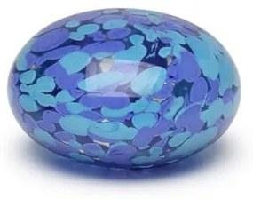 Peso Multicor Pequeno Achatado Azul e Água-marinha Murano Cristais Cadoro