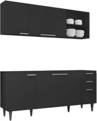 Armário de Cozinha CP10 Para Pia 180cm Pérola Z34 Preto     - Mpozenat