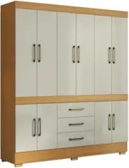 Guarda Roupa Casal 180cm 10 Portas Deno Cinamomo/Areia A15 - Mpozenato