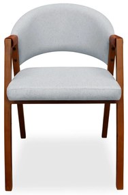 Poltrona Decorativa Suellen Linho Cinza