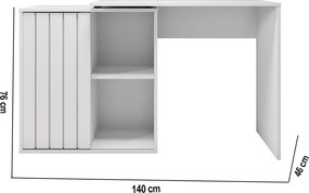 Escrivaninha Mesa Computador 140cm Tamires Branco Fosco C01 - D'Rossi