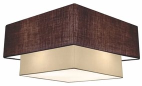 Plafon Duplo Quadrado Md-3022 Cúpula em Tecido 25/50x35cm Café / Bege - Bivolt