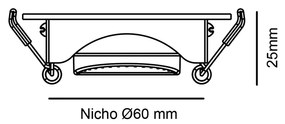Spot De Embutir Redondo 3W 6500K Led Bivolt Ø7,4X2,5Cm | Opus Eco 3302...