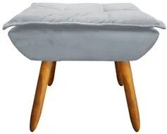 Kit 2 Puffs Decorativos Sala de Estar Pés Palito Opla Suede Cinza - Ib