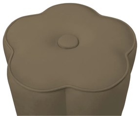 Puff Decorativo Flor Veludo - Marrom