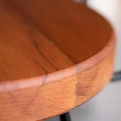 Conjunto Mesa Bistrô Alta e 2 Banquetas com Encosto Estilo Industrial