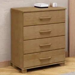 Cômoda Para Quarto 85cm 4 Gavetas Pé Madeira Eduarda Freijó F07 - Mpoz