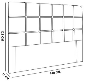 Cabeceira Veneza Cama Box Casal 140 cm Suede Bege D'Rossi