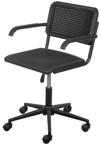 Cadeira Francesca PP Preta Base Rodizio Com Braco - 71691 Sun House