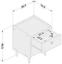 Mesa De Cabeceira 2 Gavetas Luisiana Branco - Politorno